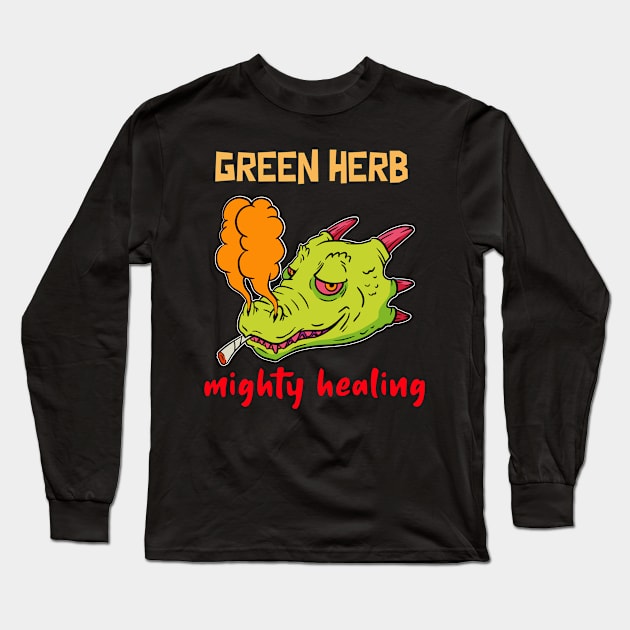 green herb, mighty healing Long Sleeve T-Shirt by Zipora